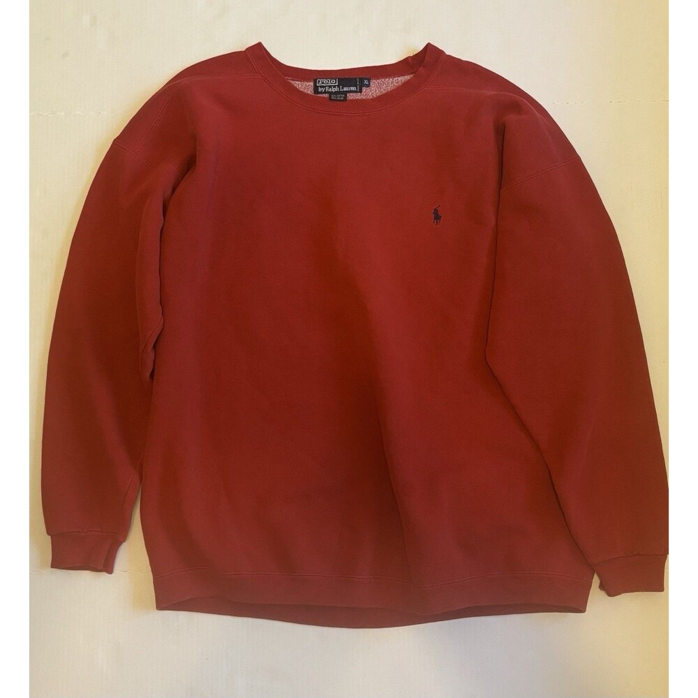 Polo by Ralph Lauren Red Men's XL Pullover Crewneck Fleece Sweatshirt Logo